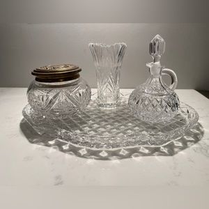 Vintage Crystal Cream/Sugar Set